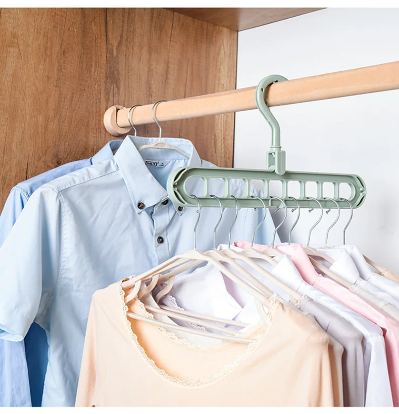 Многофункциональная Складная Волшебная вешалка с 9 отверстиями креативная