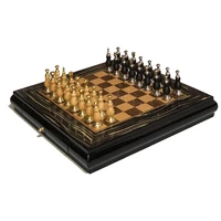 homemade wooden folding big chess set luxury teak chessman family board games for children gifts home entertainment activities