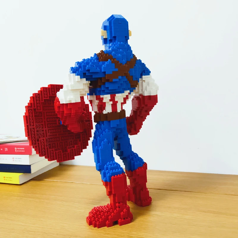 Marvel Мстители Капитан Америка герой DIY 3D модель Алмазная Мини Строительные