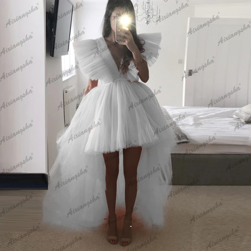 Великолепное пышное платье для выпускного вечера многослойное розовое Тюлевое