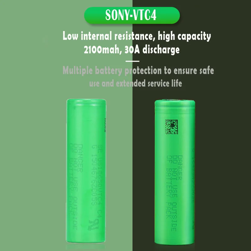 Аккумуляторная литий-ионная батарея Sony US18650 VTC4 3 7 в 2100 мАч 30 А для фонарика