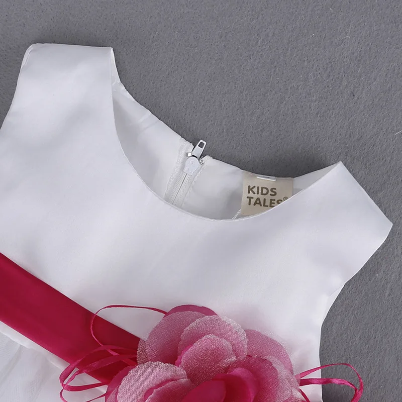 Модное большое детское платье ручной работы для подружки невесты с цветами синие