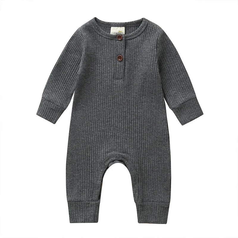

2020 New Fashion Baby Rompers 0-3 Years Baby Suit Ribbed Baby Suit Ribbed Rompers Long Sleeve