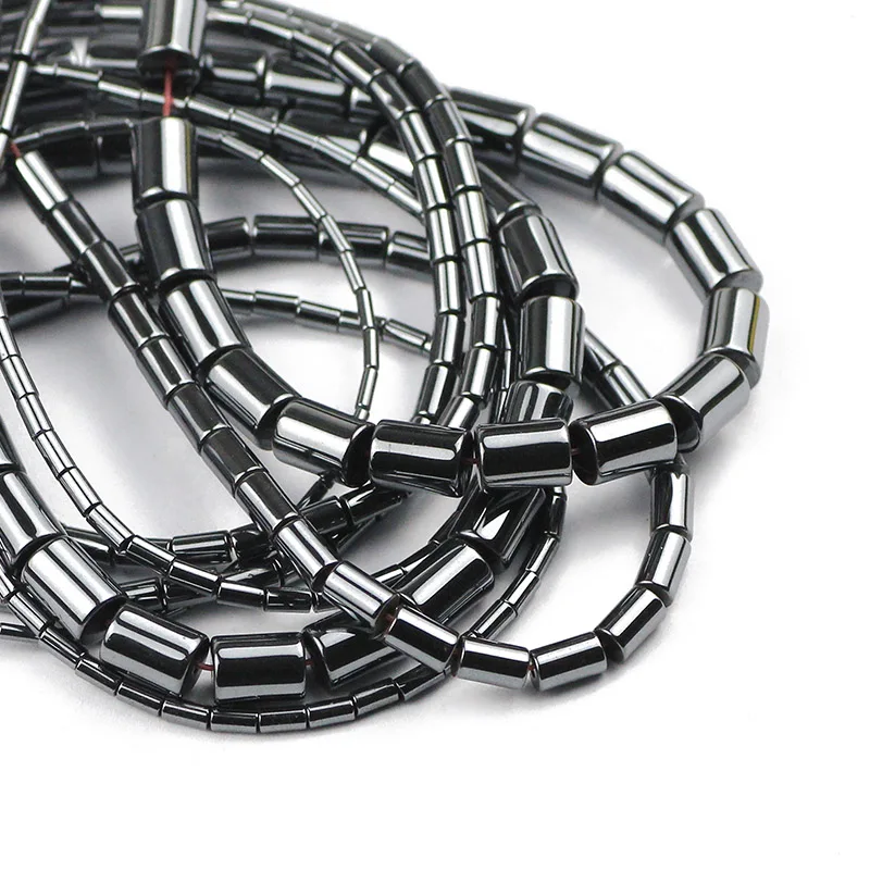 Натуральные Черные Длинные круглые бусины из гематита|Бусины| |