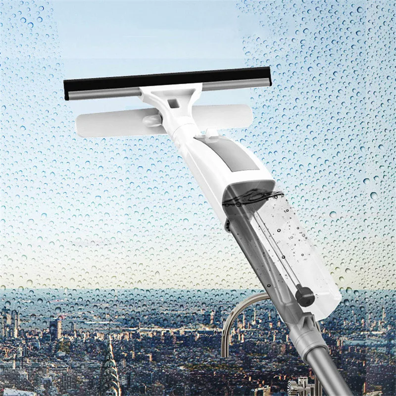 Щетка для чистки стекла с распылителем воды салфетка мытья окон из силикона и