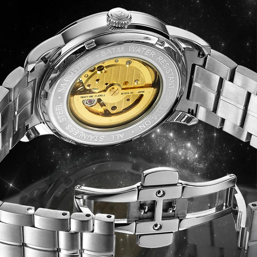 Мужские автоматические часы мужские наручные LOBINNI роскошные механические