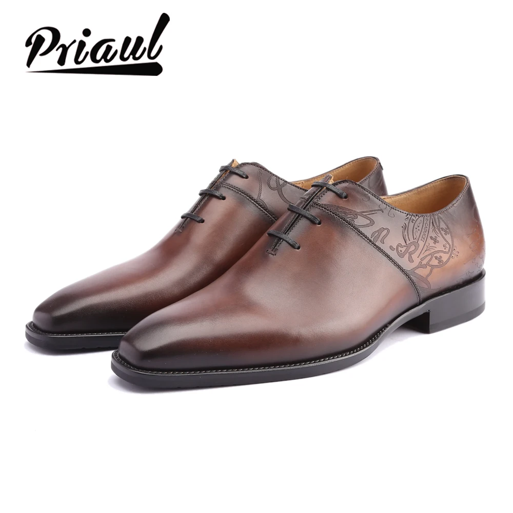 Dress Shoes Men Genuine Leather Vintage Retro Custom Blake Handmade Office Fashion Formal Wedding Party Oxford | Обувь