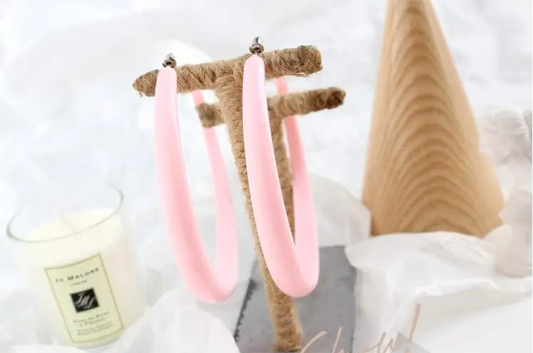 Индивидуальные большие серьги кольца из акриловой смолы C образной формы для