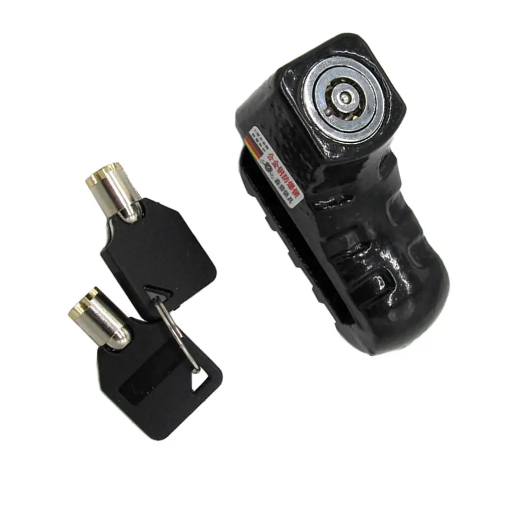 

Stainless Steel Alarm Disc Lock Anti Theft for Motorcycle - Black