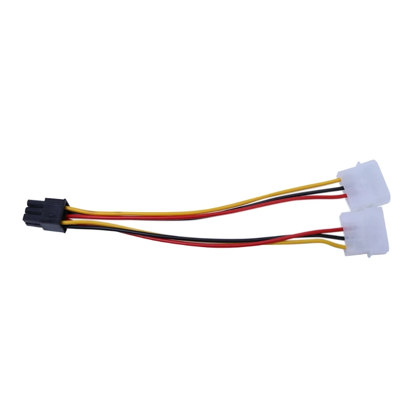 10 шт./компл. двойной Molex 4 Pin к одному PCI E 6 Мощность разъем Y Кабель
