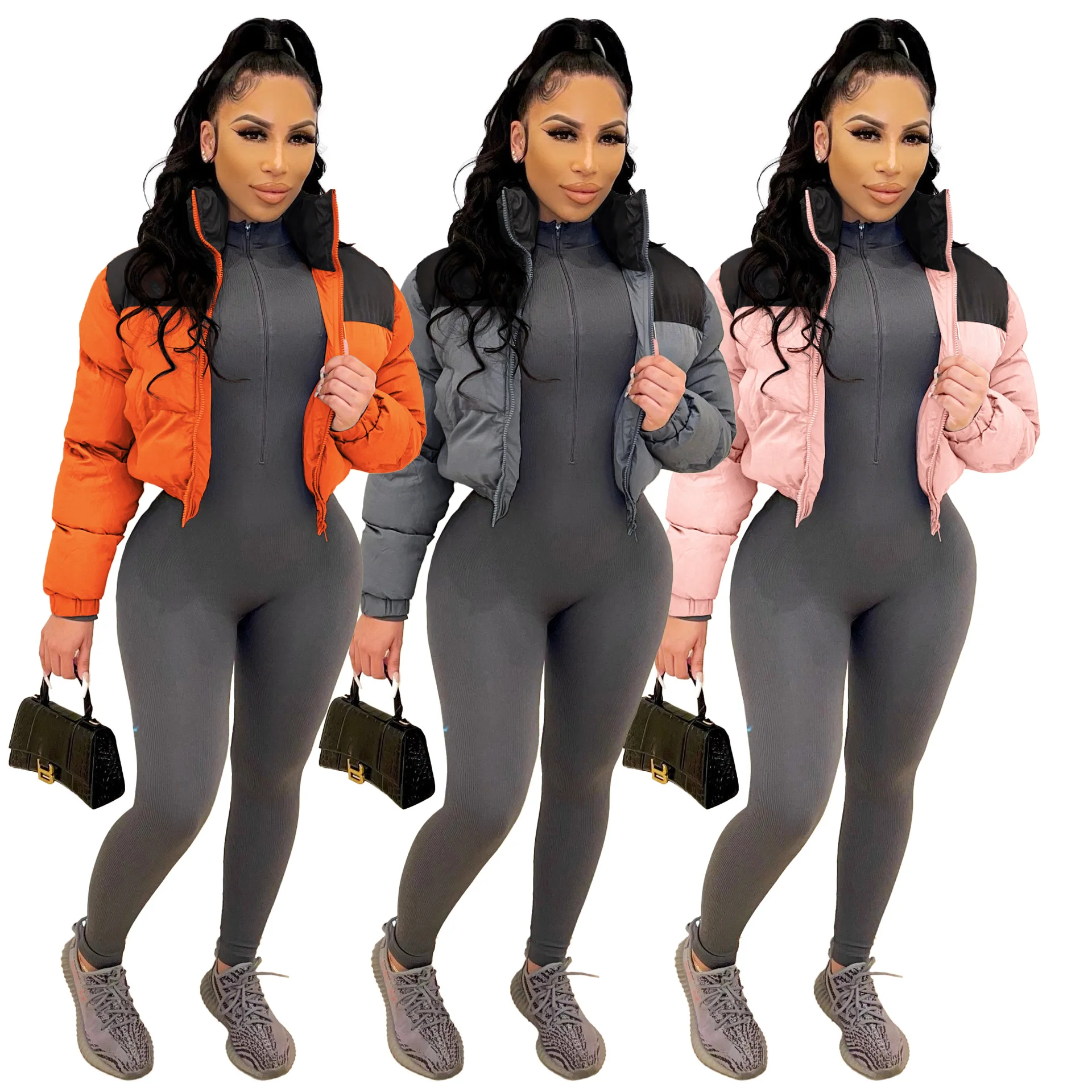 

Hot sale 2021 autumn and winter hot style ladies jacket fashion brand classic cotton short women's flight jacket