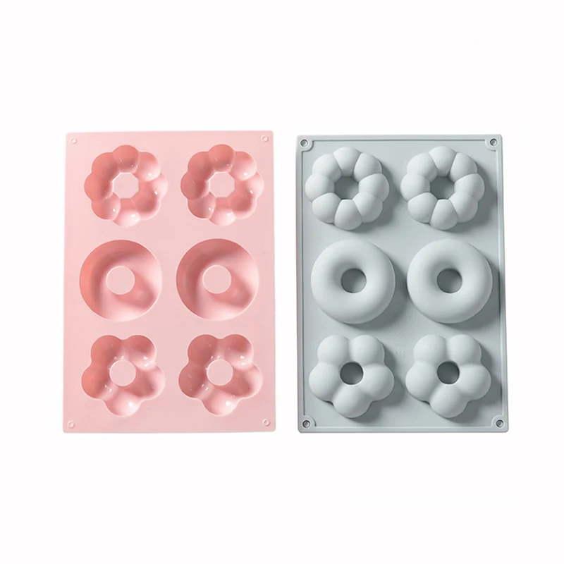 

1Pcs DIY Cake Mold Tool Silicone Donut Mold Flower Style Nonstick Doughnut Baking Pan Baking Gadgets Soap Mold Cake Chocolate
