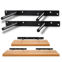 double t type wall metal shelf support concealed floating angle bracket heavy tool single layer bulkhead hardware 6 holes