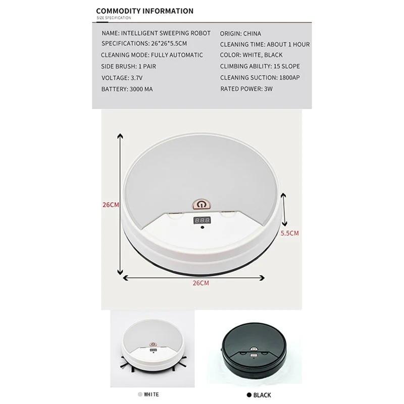 

Smart Home Appliances Remote Control Sweeper Charging Vacuum Cleaner
