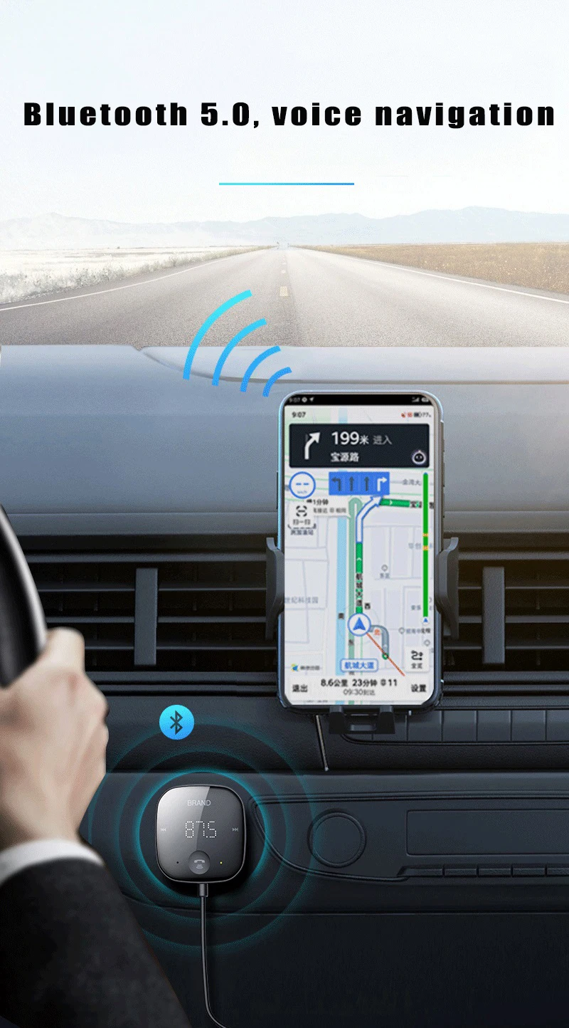 2021 Bluetooth 5.0 Car MP3 Player FM Transmitter Handsfree AUX Wireless Kit Modulator Support TF Card Music Playback | Электроника