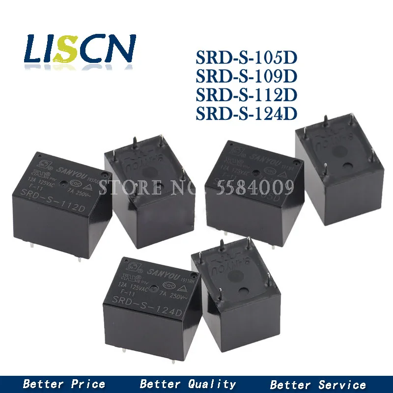 

Реле питания SRD-S-105D, 5 в постоянного тока, SRD-S-109D, 9 В постоянного тока, SRD-S-112D, 12 В постоянного тока, SRD-S-124D, 24 В постоянного тока, 12 А, 5 В, 12 В, 24 В по...