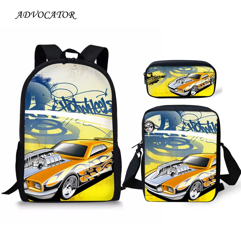 Fashion New Women Backpack Wheels Racing Car Design Teenager Students School Bag Boys Large Capacity Shoulders Travel Bag Plecak