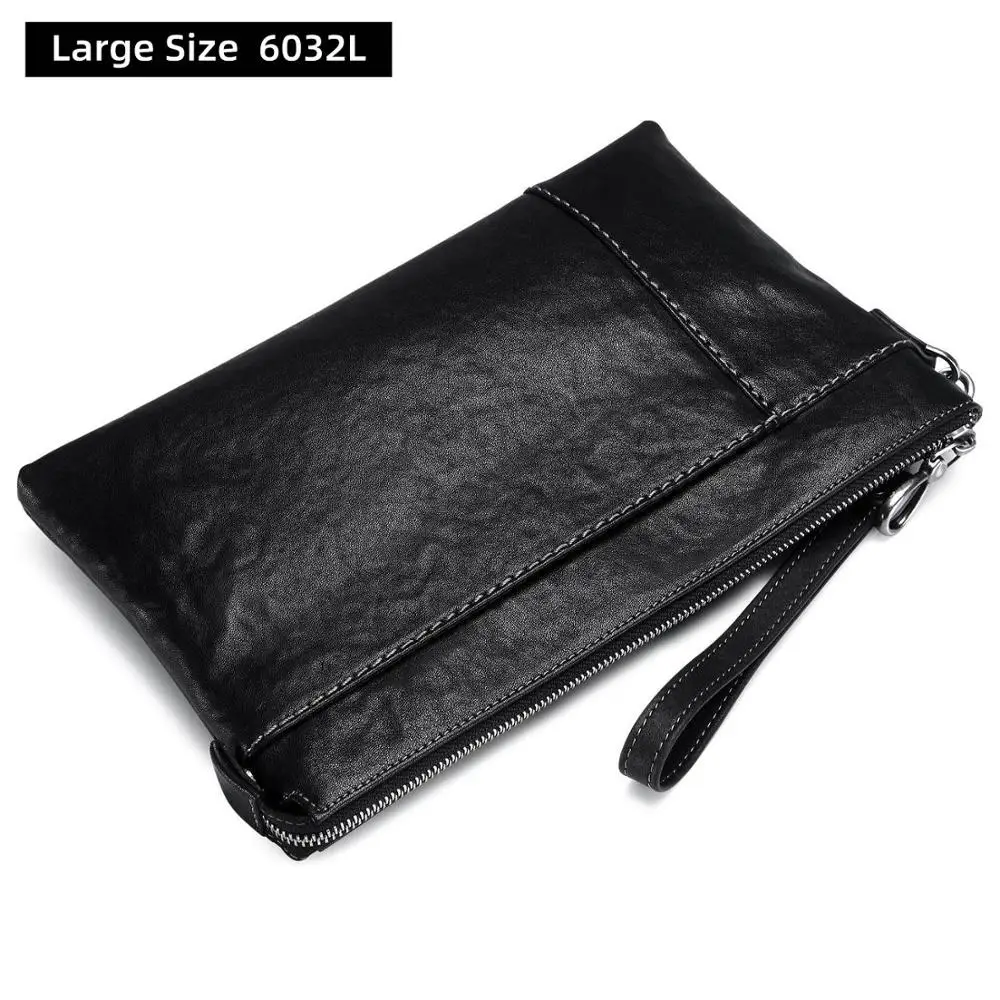 Clutch Large Мужская сумка, сумка из натуральной кожи, портфель для ноутбука s, тонкая сумка для компьютера на молнии, деловые сумки, сумка для планшета, портфель, чехол - Цвет: Clutch Large