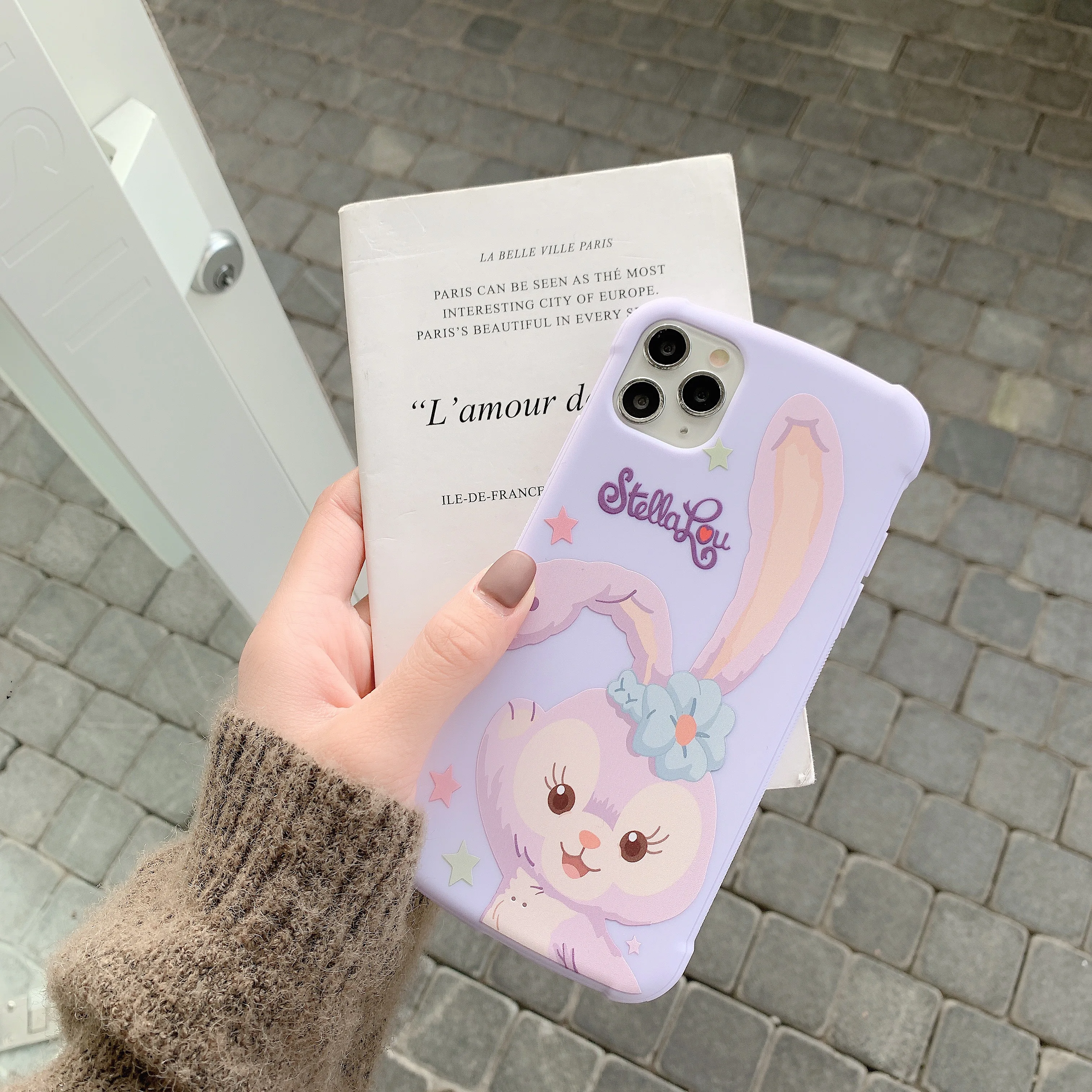 Cute Cartoon Rabbit Case For iPhone 6 6S 7 8 Plus X XR XS 11 Pro Max Candy Color Phone Cases Soft TPU Cover With Tempered film |
