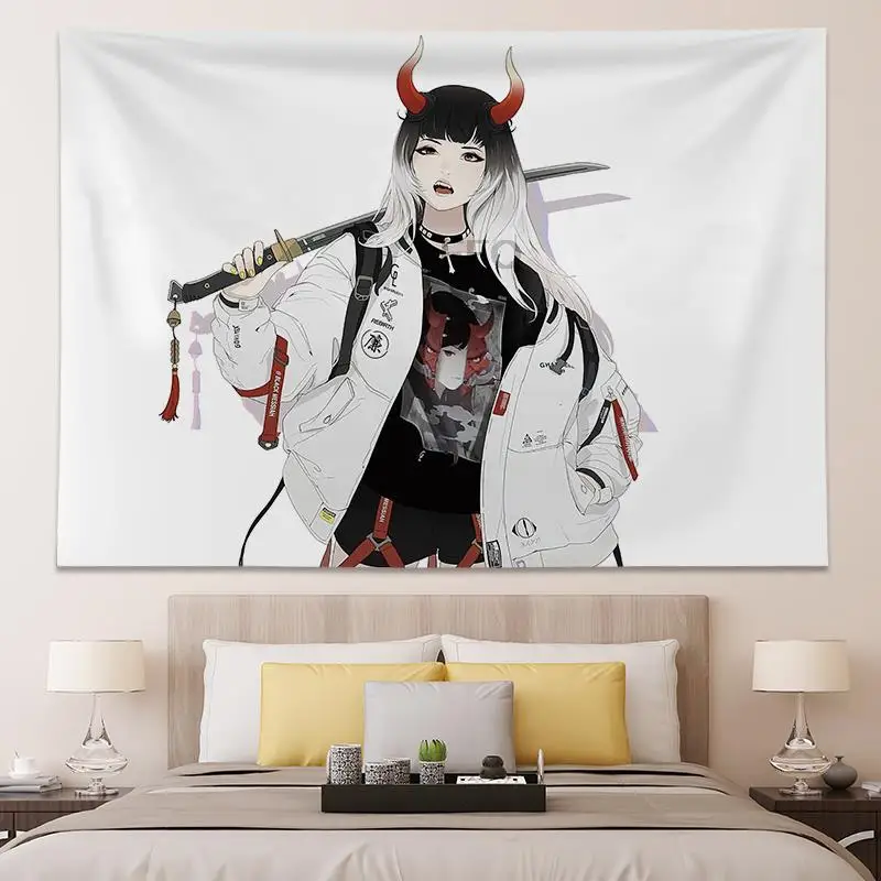 

Japanese Anime Tapestry Wall Hanging Bedroom Decor Posters And Prints Kawaii Room Decoration Tapestries Large Size Living Room