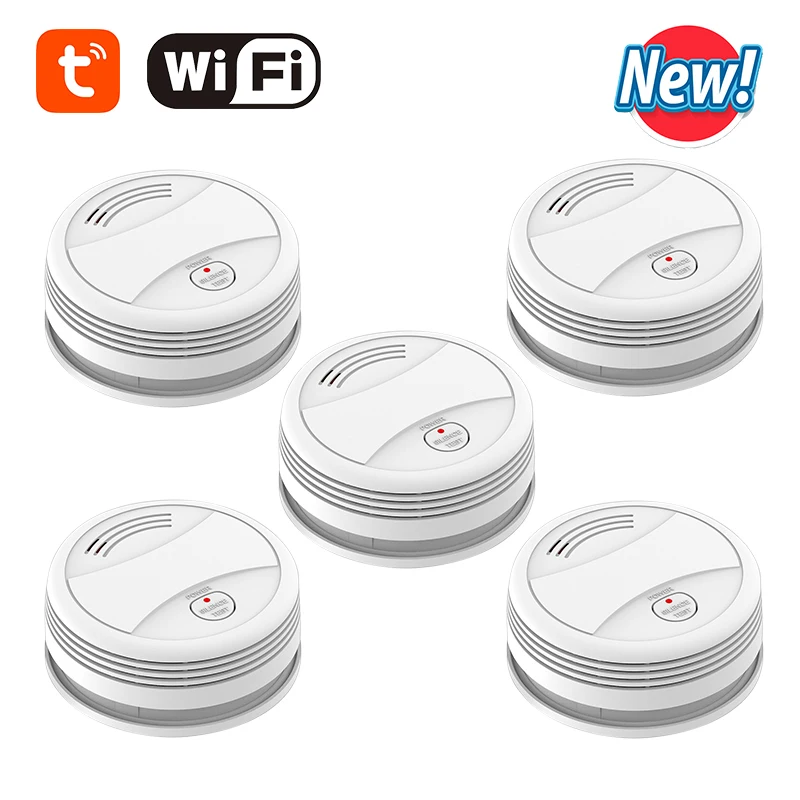 CPVan wifi огонь детектор дыма сигнализация для дома для курения 5 шт./лот Wi-Fi дымовой детектор пожарное приложение-будильник защита от пожарного дыма Портативный Детектор дымовой тревоги огонь wifi дыма