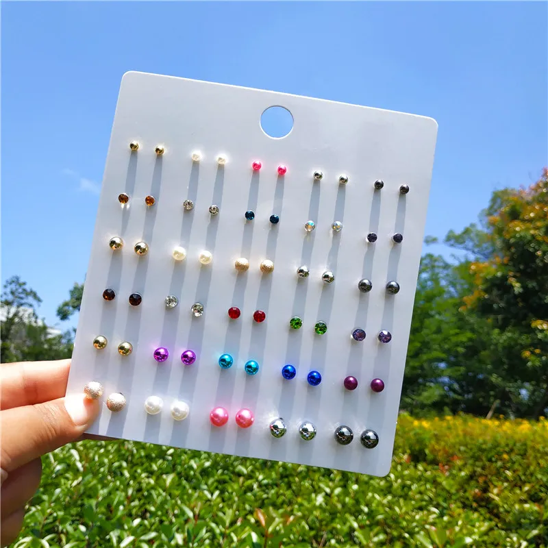 30 пар/лот жемчужные серьги гвоздики для девочек милые полимерные цветы корейский