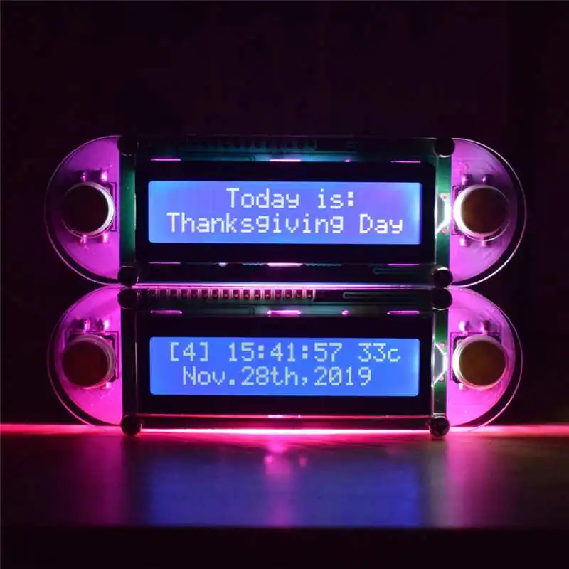 DIY Candlelight Effect LCD1602 часы с вибрацией набор для светодиодных аксессуаров diy свеча