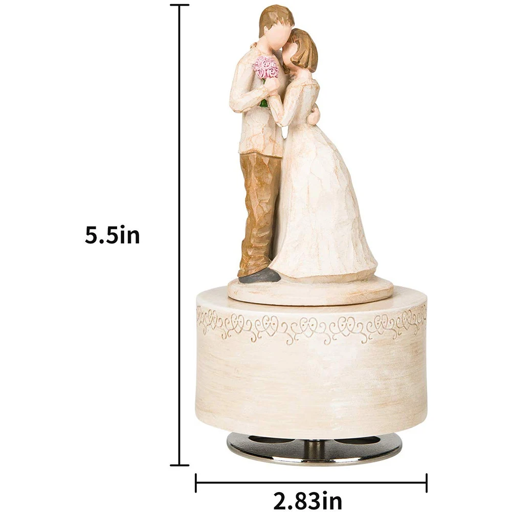 

Music Box Musical Figurine,Hand-Carved Music Characters Warm and Romantic Love is Strong Couples Commemorate Home Decoration