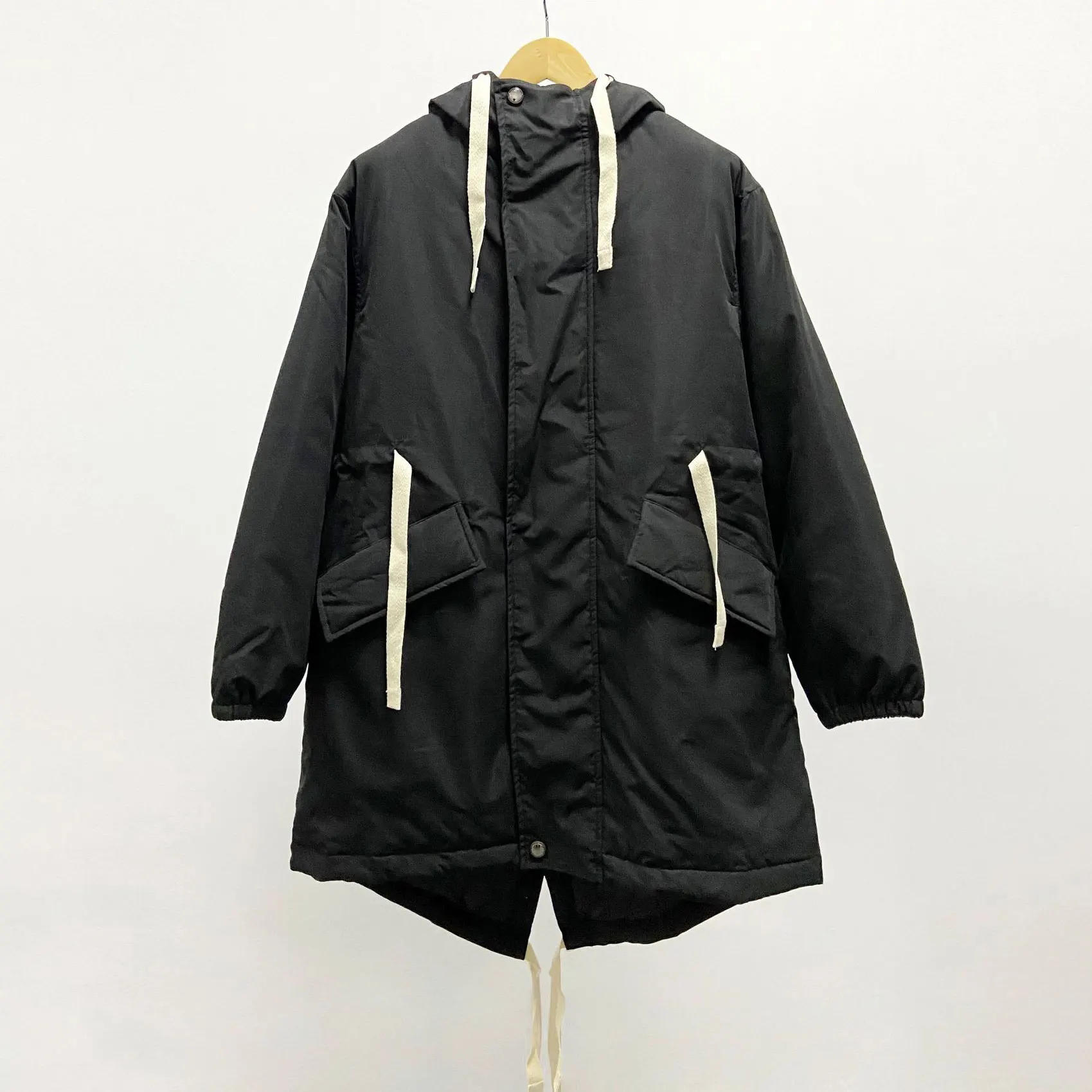 

Women parker cotton jacket fashion casual hooded coat simple wild lady long hooded coat autumn winter new