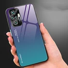 Чехол из закаленного стекла градиентного цвета для Xiaomi Mi 11 Lite 5G Redmi Note 9T 10 Pro 10S 10T 11i 11T Aurora, красочный чехол