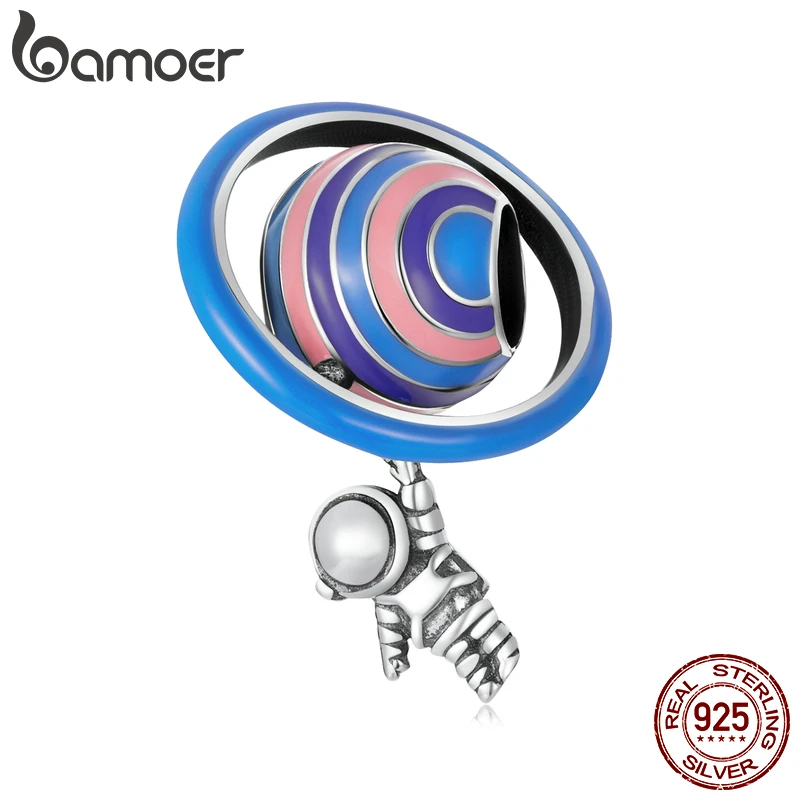 

Подвеска-астронавт Bamoer Planet Astronaut из стерлингового серебра 925 пробы, подходит для базового браслета, Женские Ювелирные изделия из стерлингов...