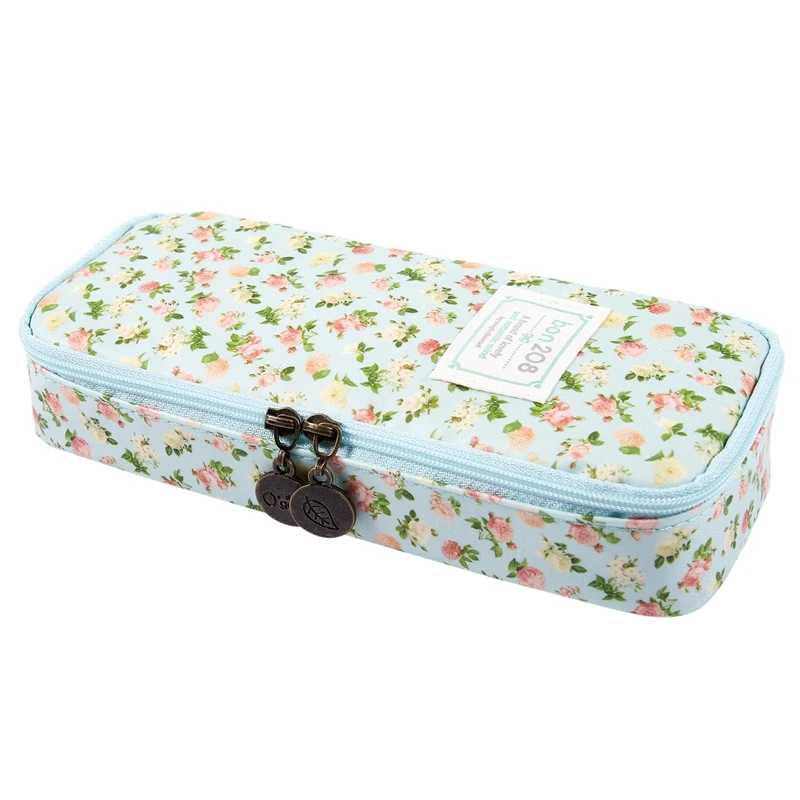 Чехол карандаш сумка для ручек косметичка на молнии офисный Органайзер с розами