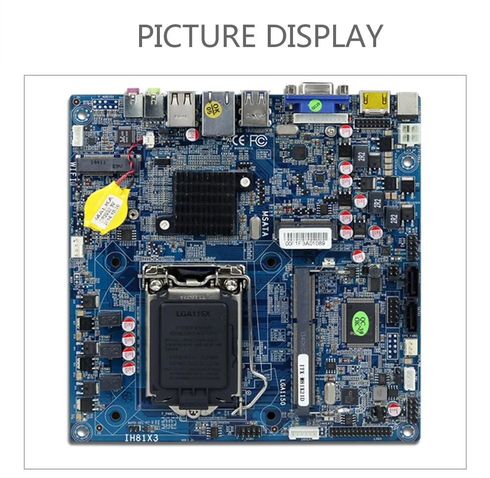 Настольная материнская плата ITX Intel H81 LGA 1150 Socket USB2.0 SATA2.0 PCI-E DDR3 ПАМЯТЬ i3 i5 i7 процессор старая материнская плата