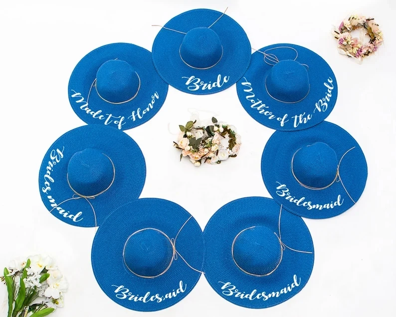 Шляпа соломенная девичника мягкая пляжная шляпа от солнца для отдыха на заказ