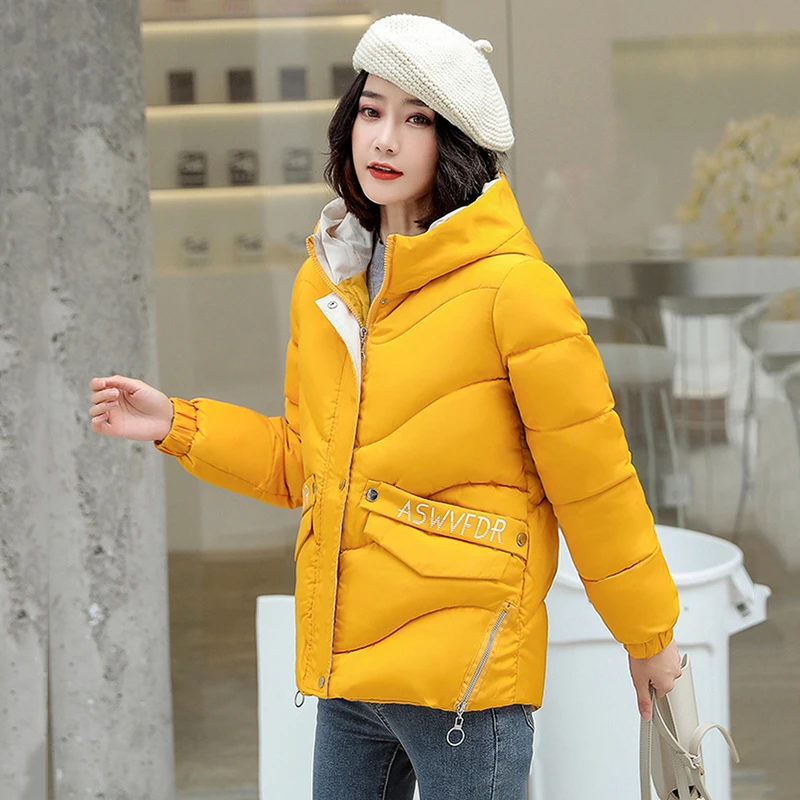 2020 короткая зимняя куртка Женское пальто модная женская парка с капюшоном теплая