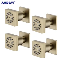 spray nozzle body jet hydraulic acupuncture massage water saving shower head jets brass shower room brushed gold bathroom system