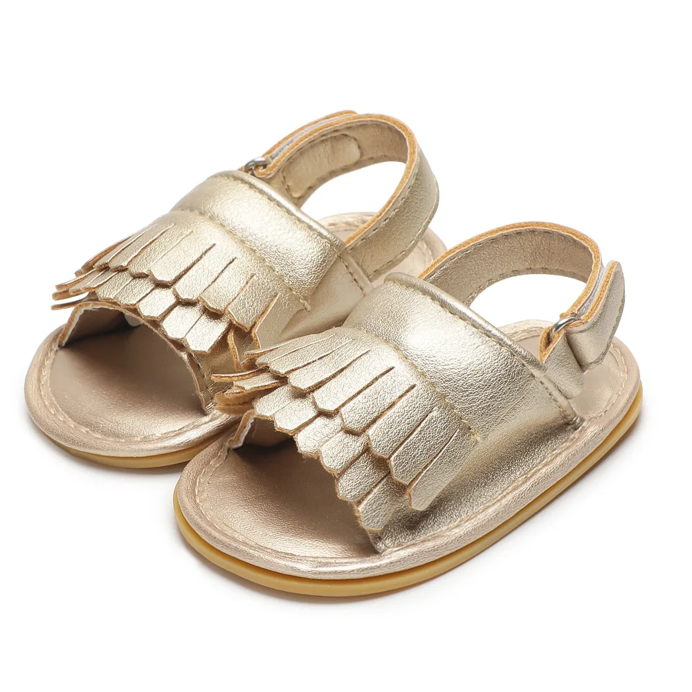 Сандалии с бахромой для маленьких девочек и мальчиков мягкая нескользящая обувь