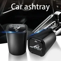 high grade car ashtray with led lights with logo creative personality for ford mustang gt 2020 2019 2018 2017 2016 shelby car