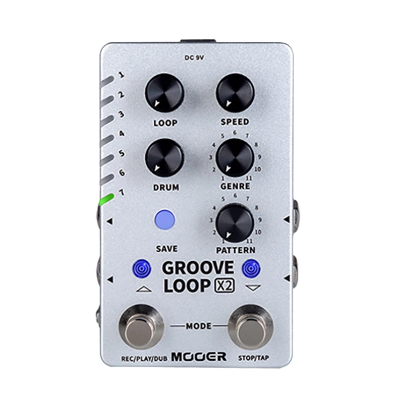 MOOER GROOVE LOOP X2 стерео барабанная машина фраза петля одиночный блок 11 видов стилей и