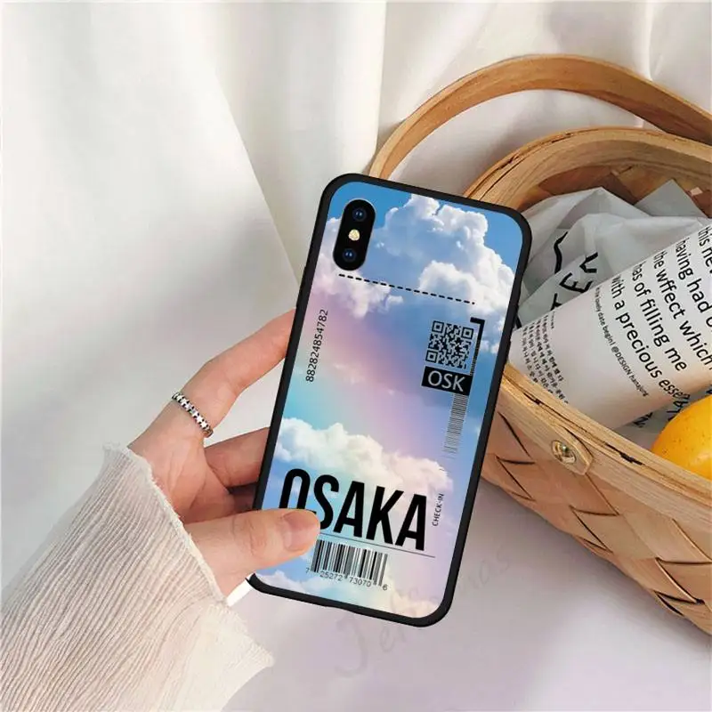 

Rainbow Sky air Ticket World travel Phone Case for iPhone 11 12 pro XS MAX 8 7 6 6S Plus X 5S SE 2020 XR