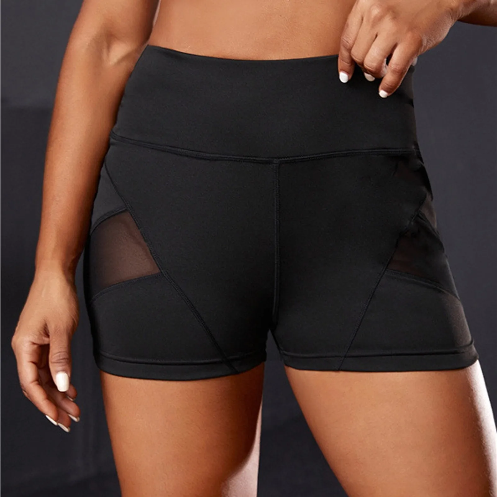

Women Mesh Yoga Shorts High Waist Workout Short Seamless Sports Shorts For Woman Running Fitness Gym Leggings Hip Lift Shorts