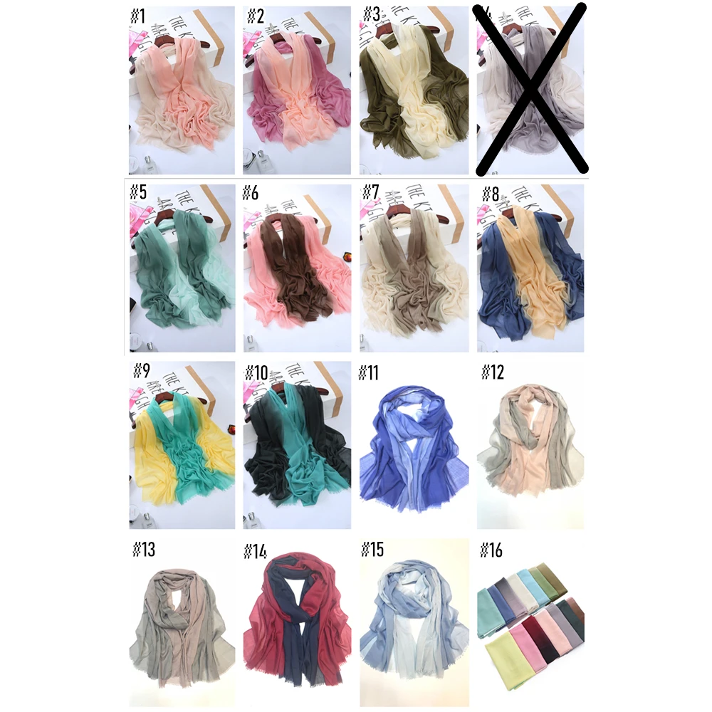 Новый женский простой шарф/шарфы с эффектом омбре модный уютный мусульманский