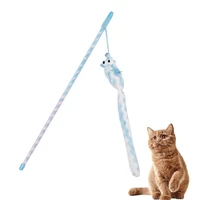 funny cat toy wand creative cat teaser exercise toy creative long plush mice shaped kitten interactive catcher toy cats supplies
