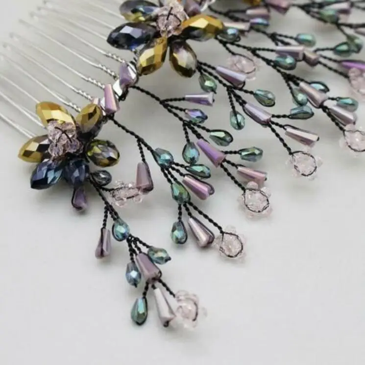 

Innovative Hair Comb Colorized Black Copper Wire Bridal Women Crystal Headwear Girls Accessories Scrunchie Headband