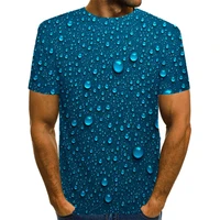 trendy summer fashion raindrop pattern 3d printed short sleeve t shirt interesting men and women casual t shirt sports easy to d