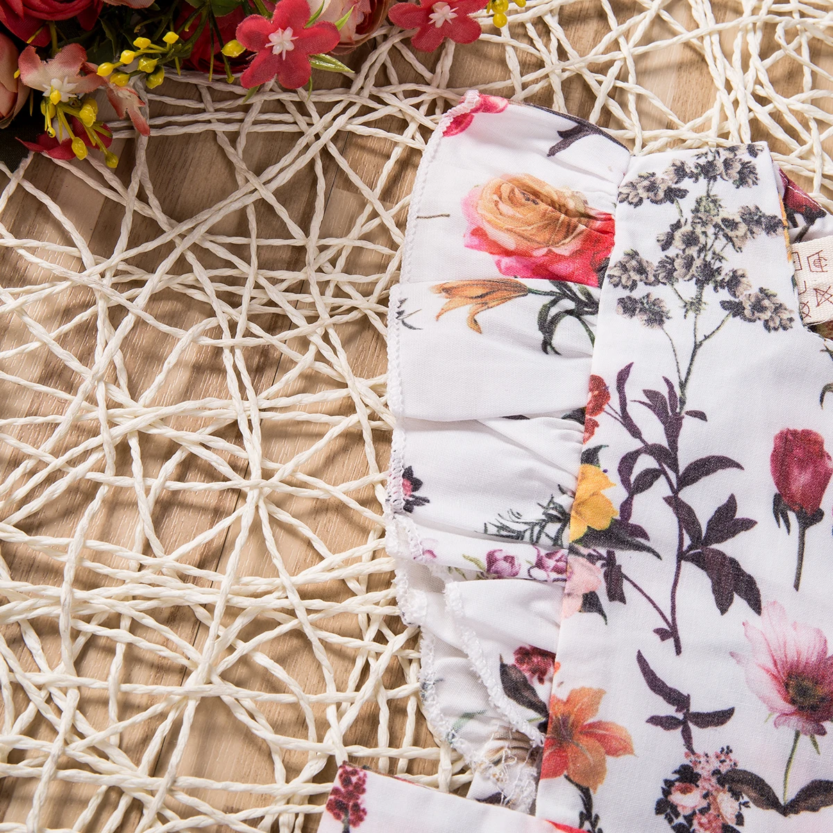 Детский комбинезон с оборками без рукавов на возраст 0 24 месяца|Боди для малышек| |