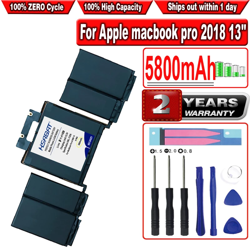 Аккумулятор для ноутбука HSABAT 5800 мач a192 MacBook Pro Retina 13 дюймов A1990 A1989 2017 2018 |