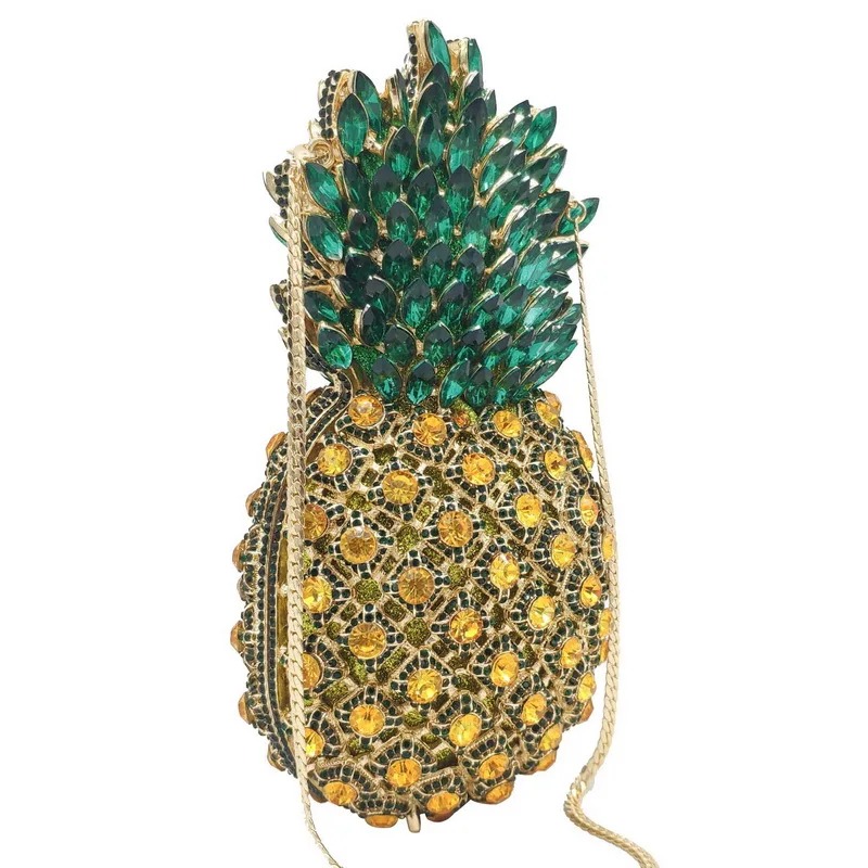 

Crystal Diamond Painting Women's Evening Wear Handbag Pineapple Purse Purse And Handbag Purse luxury designer chain 2021