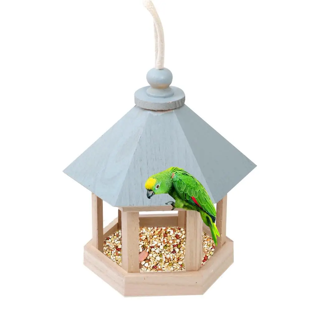 Многоцелевой кормушка для птиц деревянный пельмень Птичий дом дозатор еды