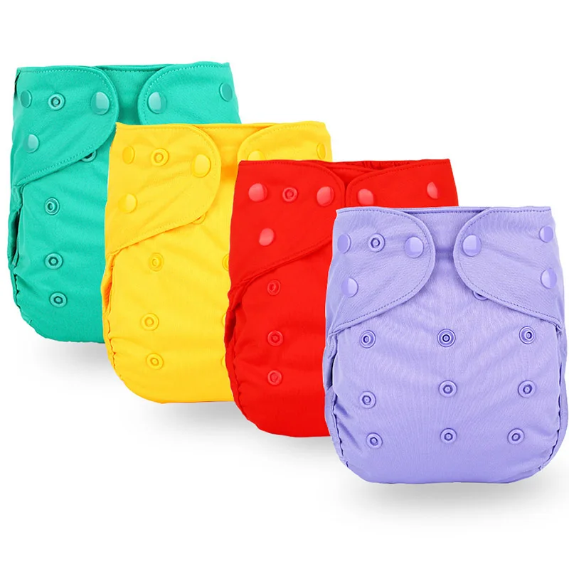 Cloth Diapers Baby Solid color Leak-proof Adjustable Reusable Aappies Washable | Мать и ребенок